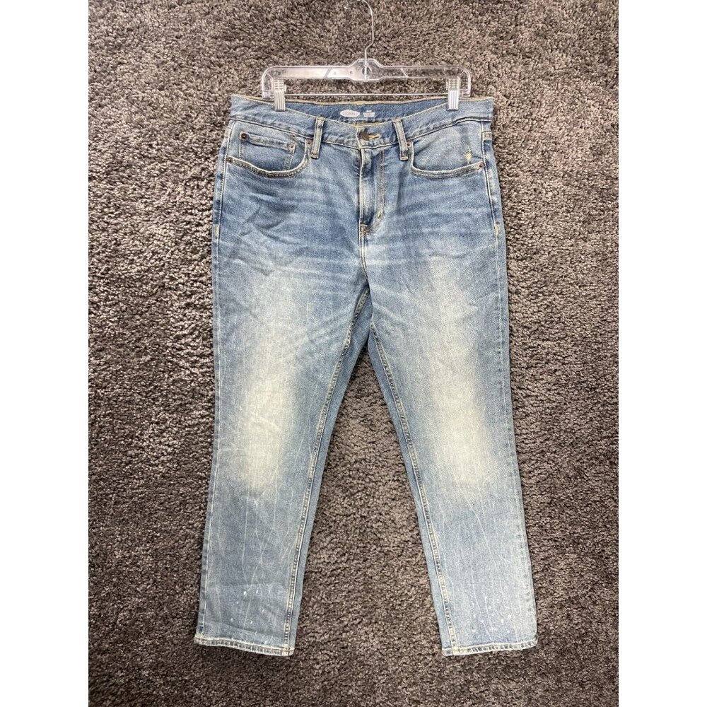 Old Navy Jeans Mens 34x30 Blue Denim Skinny Built-In Flex Mid Rise Flat Front